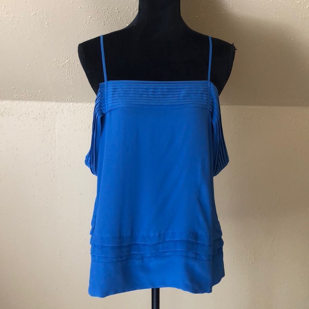 BCBG 100% Silk Off The Shoulder Top